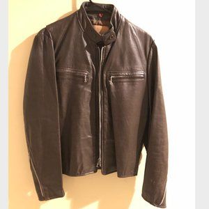 Vintage leather moto-jacket